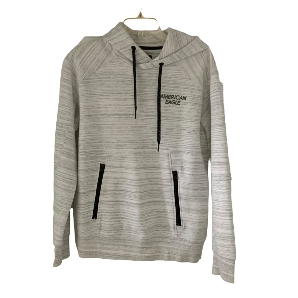 American Eagle Outfitters Ae Active Flex Hoodie Men's White & Gray Size S